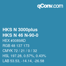 Color code: HKS N 3000plus - HKS N 46 N-90-0 | qconv.com