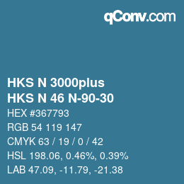 Color code: HKS N 3000plus - HKS N 46 N-90-30 | qconv.com