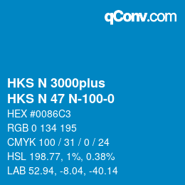 Color code: HKS N 3000plus - HKS N 47 N-100-0 | qconv.com