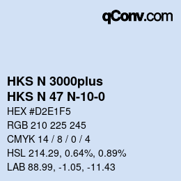 カラーコード: HKS N 3000plus - HKS N 47 N-10-0 | qconv.com