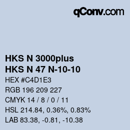 Code couleur: HKS N 3000plus - HKS N 47 N-10-10 | qconv.com