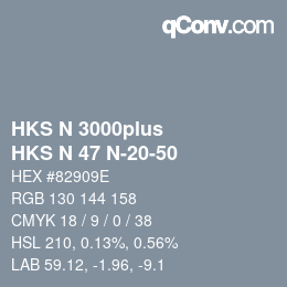 Color code: HKS N 3000plus - HKS N 47 N-20-50 | qconv.com