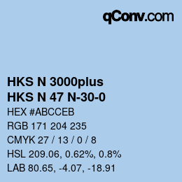 Color code: HKS N 3000plus - HKS N 47 N-30-0 | qconv.com