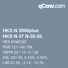 Color code: HKS N 3000plus - HKS N 47 N-30-50 | qconv.com