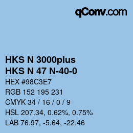 カラーコード: HKS N 3000plus - HKS N 47 N-40-0 | qconv.com