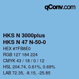 Color code: HKS N 3000plus - HKS N 47 N-50-0 | qconv.com