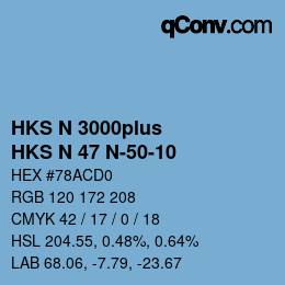 Color code: HKS N 3000plus - HKS N 47 N-50-10 | qconv.com