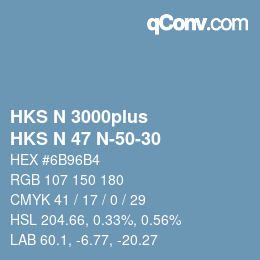 Color code: HKS N 3000plus - HKS N 47 N-50-30 | qconv.com
