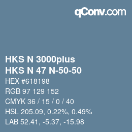 Code couleur: HKS N 3000plus - HKS N 47 N-50-50 | qconv.com