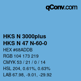 Color code: HKS N 3000plus - HKS N 47 N-60-0 | qconv.com