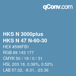 Color code: HKS N 3000plus - HKS N 47 N-60-30 | qconv.com