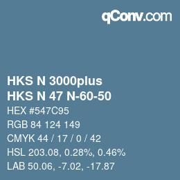 Color code: HKS N 3000plus - HKS N 47 N-60-50 | qconv.com
