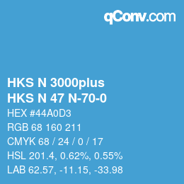 Código de color: HKS N 3000plus - HKS N 47 N-70-0 | qconv.com