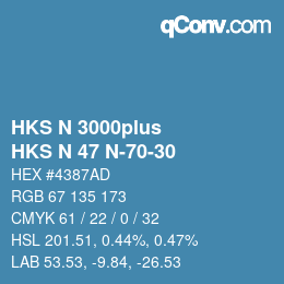 Farbcode: HKS N 3000plus - HKS N 47 N-70-30 | qconv.com