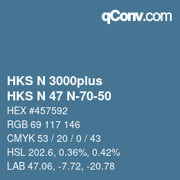 Color code: HKS N 3000plus - HKS N 47 N-70-50 | qconv.com