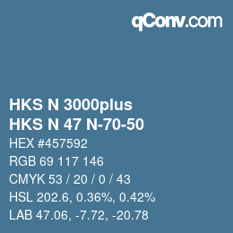 Código de color: HKS N 3000plus - HKS N 47 N-70-50 | qconv.com