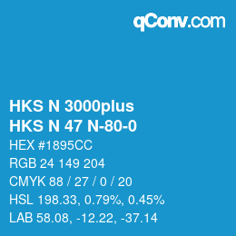 Code couleur: HKS N 3000plus - HKS N 47 N-80-0 | qconv.com
