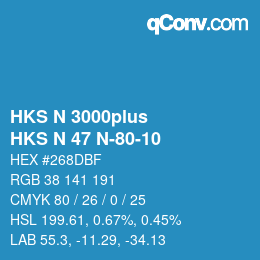 Color code: HKS N 3000plus - HKS N 47 N-80-10 | qconv.com