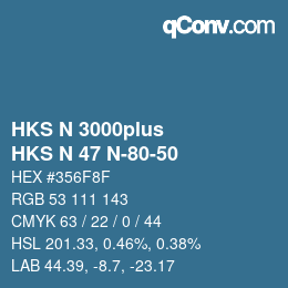 Código de color: HKS N 3000plus - HKS N 47 N-80-50 | qconv.com