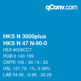 Color code: HKS N 3000plus - HKS N 47 N-90-0 | qconv.com