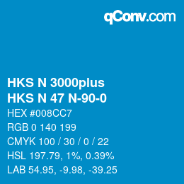 カラーコード: HKS N 3000plus - HKS N 47 N-90-0 | qconv.com