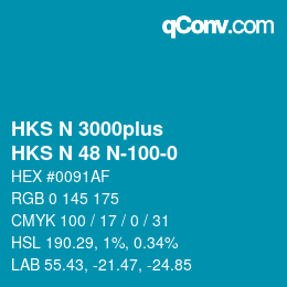 Code couleur: HKS N 3000plus - HKS N 48 N-100-0 | qconv.com