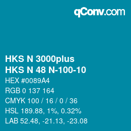 颜色代码: HKS N 3000plus - HKS N 48 N-100-10 | qconv.com