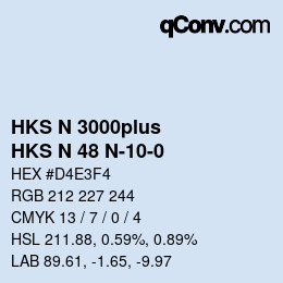 Farbcode: HKS N 3000plus - HKS N 48 N-10-0 | qconv.com