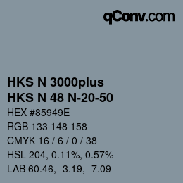 Color code: HKS N 3000plus - HKS N 48 N-20-50 | qconv.com