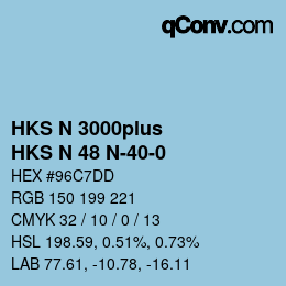 Color code: HKS N 3000plus - HKS N 48 N-40-0 | qconv.com