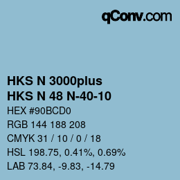 颜色代码: HKS N 3000plus - HKS N 48 N-40-10 | qconv.com