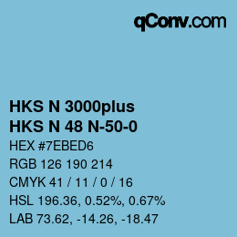 Código de color: HKS N 3000plus - HKS N 48 N-50-0 | qconv.com