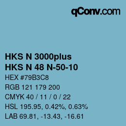 Color code: HKS N 3000plus - HKS N 48 N-50-10 | qconv.com
