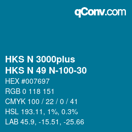 Color code: HKS N 3000plus - HKS N 49 N-100-30 | qconv.com