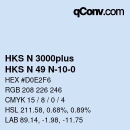 Color code: HKS N 3000plus - HKS N 49 N-10-0 | qconv.com