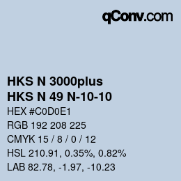 Código de color: HKS N 3000plus - HKS N 49 N-10-10 | qconv.com