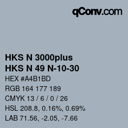Code couleur: HKS N 3000plus - HKS N 49 N-10-30 | qconv.com