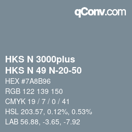 Color code: HKS N 3000plus - HKS N 49 N-20-50 | qconv.com