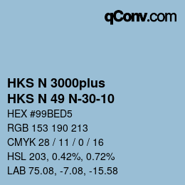 Código de color: HKS N 3000plus - HKS N 49 N-30-10 | qconv.com