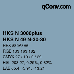 Color code: HKS N 3000plus - HKS N 49 N-30-30 | qconv.com