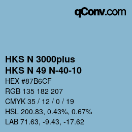 Color code: HKS N 3000plus - HKS N 49 N-40-10 | qconv.com