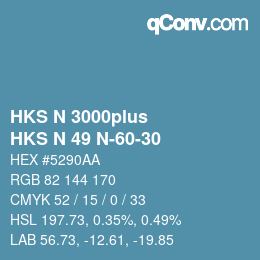 Color code: HKS N 3000plus - HKS N 49 N-60-30 | qconv.com