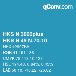 Color code: HKS N 3000plus - HKS N 49 N-70-10 | qconv.com
