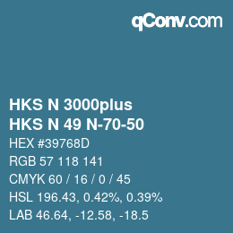 Color code: HKS N 3000plus - HKS N 49 N-70-50 | qconv.com