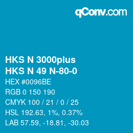 Color code: HKS N 3000plus - HKS N 49 N-80-0 | qconv.com
