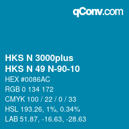Color code: HKS N 3000plus - HKS N 49 N-90-10 | qconv.com