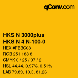 Color code: HKS N 3000plus - HKS N 4 N-100-0 | qconv.com