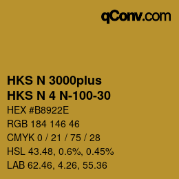 Farbcode: HKS N 3000plus - HKS N 4 N-100-30 | qconv.com