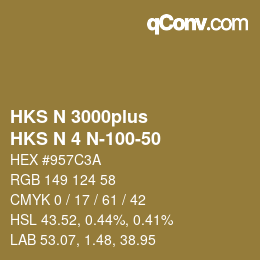 Código de color: HKS N 3000plus - HKS N 4 N-100-50 | qconv.com