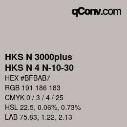 Code couleur: HKS N 3000plus - HKS N 4 N-10-30 | qconv.com